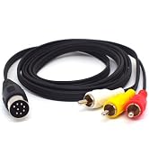 ELNONE 1.8M/6FT Midi Din 8 Pin Male Plug to RCA Cable,Professional 8 Pin Din to 3RCA Adapter for ...