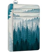 peacoblue RFID Blocking Credit Card Holder for Women - Pine Forest PU Leather Slim Wallet with ID...