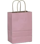 qiqee 32-Packs Light Pink Paper Gift Bags with Handles Bulk 8.26"×6"×3.15" Small Size Gift Bags M...