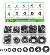 Ruipaba 265PCS(9 Size) Push Nuts Internal Tooth Starlock Washers Push On Locking Washers Speed Cl...
