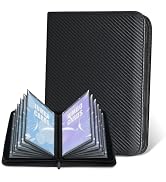 Jumbo Card Binder for PKM– WITHYU PU Leather Ringless Card Collection Binder with 60 Pockets, 5.9...
