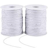 Zealor Stretchy Bracelet String 2 Rolls 1mm Elastic Cord Sturdy Elastic Beading Cord 200 Yards St...