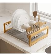 Wealone Stone Dish Drying Mat with Stainless Steel Dish Rack, Super Absorbent Diatomaceous Earth ...