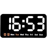 SwlatUtokf 9.5" Large Digital Alarm Clock, Wall Desk Table Clocks, Plug-in Corded/Battery Operate...