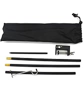 BY-J Black Folding Hanging Lamp Pole for Camping, Table Lantern Stand Portable Lightweight Alumin...