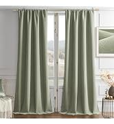 Joydeco Sage Green Velvet Curtains 84 inches, Super Soft Velvet Macha Green Curtains for Bedroom ...