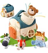 Youuys Baby Toys 4 - 18 Months - Jungle Themed Soft Stuffed Animal Set with Rattle, Crinkle Paper...