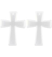SHINEOFI Cross Silicone Resin Molds, 2pcs Cross Pendant Epoxy Resin Mold Crucifix Casting Mold fo...
