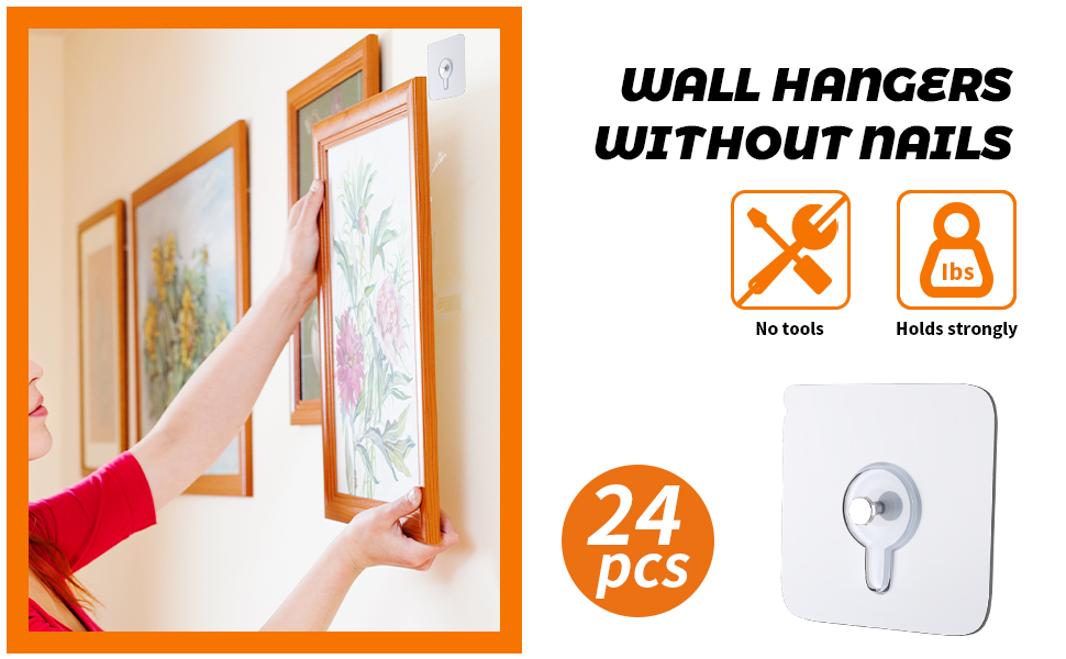 wall hangers without nails;picture hangers without nails;hang pictures on wall without nails