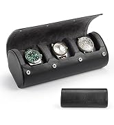 HELMDY Watch Travel Case for Men: 3 Slot Watch Box Organizer Display Case - Portable Watch Storag...