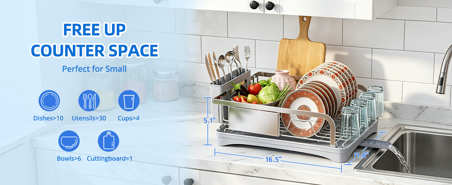 dish drying rack for kitchen counter