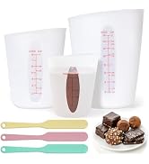 Wilewir Food-Grade Silicone Chocolate Melting Cup Set with 3Pcs BPA Free Silicone Measuring Cups ...