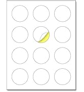 2" Round Matte White Sticker Label, Laser/Inkjet Printing - Letter Size, 30 Sheets