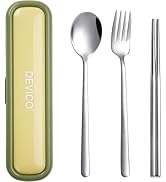 Utensils for Lunch Box, DEVICO Travel Silverware Set with Case, Portable Camping Cutlery, 18/8 St...