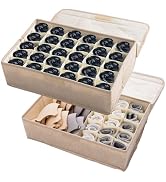 AARAINBOW 2 Packs Underwear Socks Ties Storage Organizer with Lids Foldable Closet Drawer Organiz...