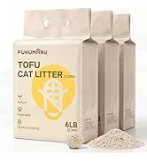 FUKUMARU Tofu Cat Litter - Natural Lightweight Unscented Cat Litter Pellets, Dust Free Quick Clum...