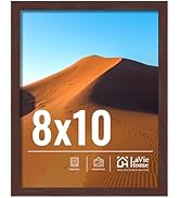 LaVie Home 8x10 Picture Frame for Wall Display, 8x10 Brown Picture Frame with HD Plexiglas, 8 x 1...