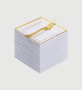 120 Pieces Gold Square Plastic Plates with Forks, Gold Dessert Plates for 60 Guests, Heavy Duty D...