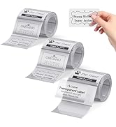 Clabel Clear Thermal Label for CLABEL 221B/320B, 1.96" × 1.18" (50x30mm) Transparent Thermal Stic...