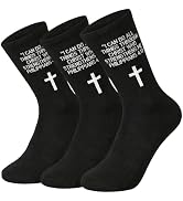 Ao Yee ZGL 3 pairs of unisex Christian socks featuring biblical verses and crosses, a novel gift ...