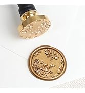 UNIQOOO Begonia Flowers Wax Seal Stamp - Floral Wax Seal Stamp Botanical Theme Vintage Brass Stam...
