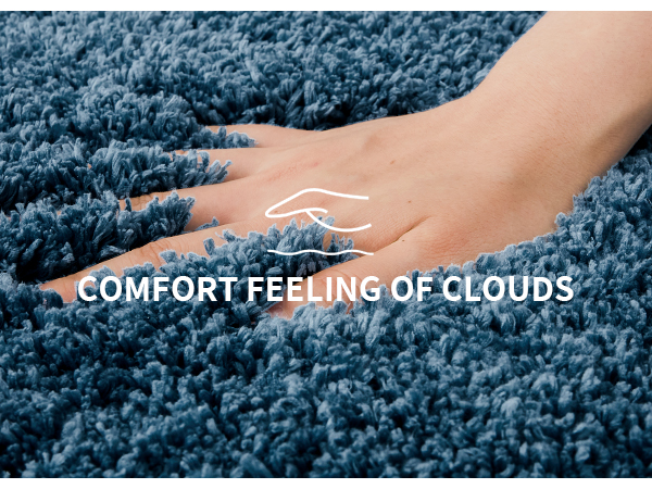 Bathroom Rugs Non Slip Washable Ultra Soft Absorbent Bath Mat Quick Dry Shaggy for Tub Blue Decor