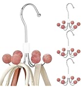 TOPIA HANGER Hoodie Hangers 4-Pack with 6 Cedar Balls, 360°Swivel Purse Hanger, Scarf Hanger, Clo...