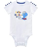 WAWSAM Little Brother Saurus Bodysuit Baby Boys’ Dinosaur Newborn Romper Gift
