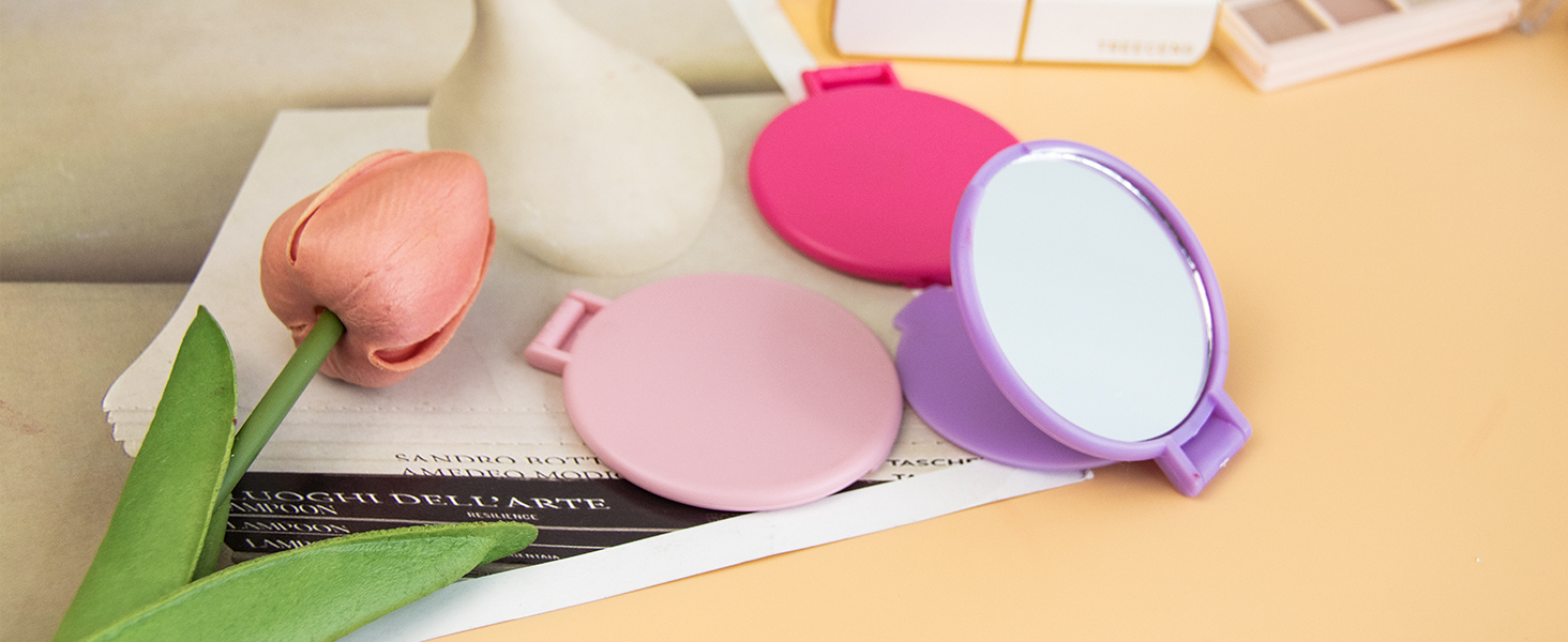 compact pocket mini small folding cute makeup purse mirror bulk set of 12 for women as gift favor