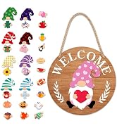 Interchangeable Welcome Door Sign, Holiday Decor For Front Door With 32 Changeable Seasonal Icons...