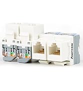 AMPCOM 10-Pack CAT5e RJ45 Tool-Less Keystone Jack, No Punch Down Tool Required UTP Module Connect...
