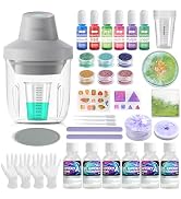 Resiners Resin Kit with Vacuum Bubble Remover Machine, 600ml Epoxy Resin Set with Molds, Glitter,...