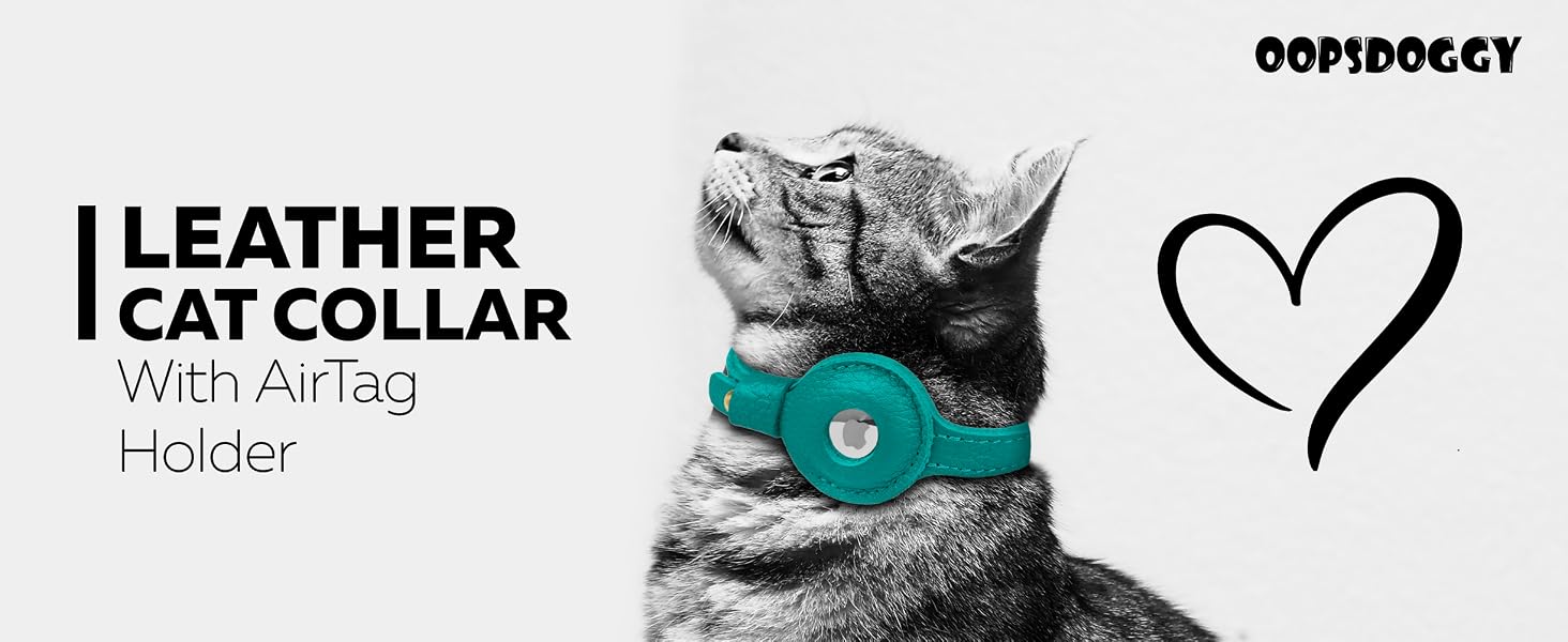 orange cat accessories for girls small dog airtag holder leather collar de gato