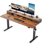 Klicelor 63 Inch Electric Standing Desk with Drawers, Adjustable Height Small Sit Stand Desk for ...