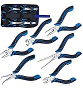SPEEDWOX 6-Piece Mini Pliers Set - Needle Nose, End Cutting, Bent Needle Nose Diagonal, Long Nose...