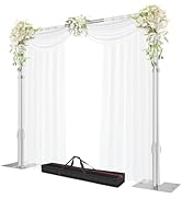 Qoolfoto Pipe and Drape Backdrop Stand, 8.9x10ft Heavy Duty Adjustable Background Frame with Meta...