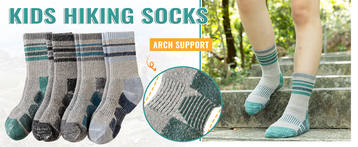 SeeyAN Kids Merino Wool Hiking Socks Boys Girls Thermal Winter Warm Boot Toddler Thick Cushion Socks