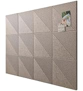 Large Cork Board for Walls 48"x 36", 12 Pack Felt Wall Tiles with Safe Removable Adhesive Tabs, C...
