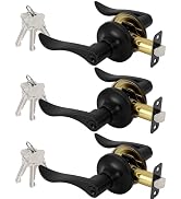 RAFECIEE Keyed Entry Door Lever, Door Handle with Lock and Key, Exterior & Interior Door Handle f...