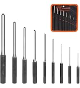 9 Pieces Roll Pin Punch Set, HORUSDY Removing Repair Tool with Holder for Automotive, Watch Repai...