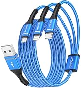 Multi Charging Cable 2Pack 10FT, 3 in 1 Charger Cable Braided Universal Long Phone Charging Cord ...