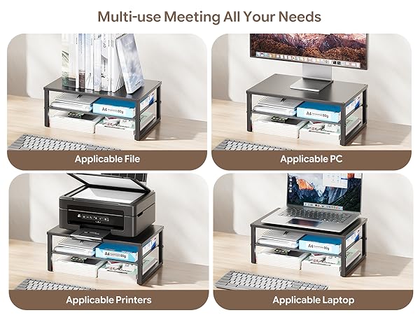 2-Tier Computer Monitor Stand Laptop Stand, Office Desk Accessories for Office Supplies
