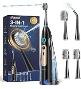 Ducard Electric Toothbrush with Water Flosser Combo, 3-in-1 Flossing Toothbrush, Cordless & Recha...