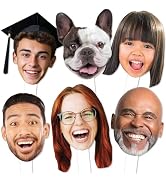 Big Dot of Happiness Fun Face Cutout Paddle - Custom Face on Stick Kit, Personalized Photo Booth ...