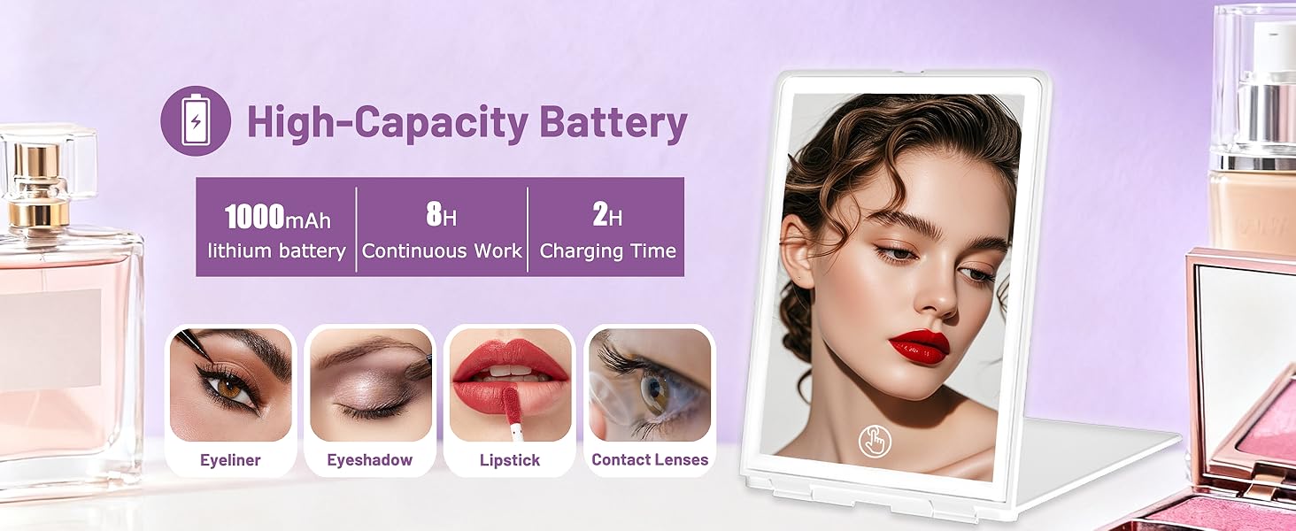 LED travel mirror