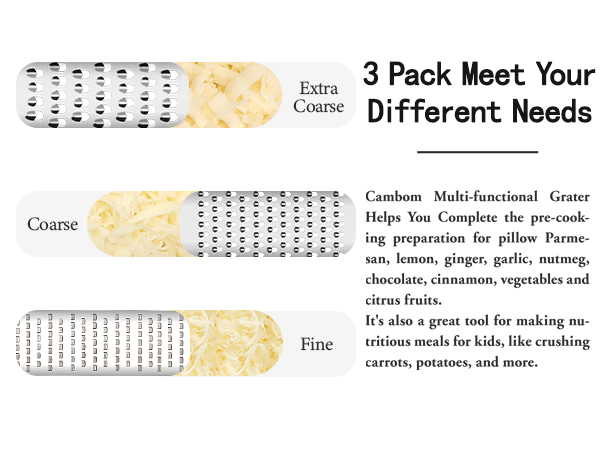 Cambom Lemon Zester Cheese Grater Citrus Zester Pack of 3