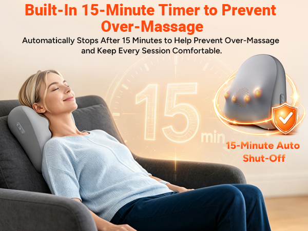 Built-in 15-minute auto shut-off for safe, comfortable relaxation.