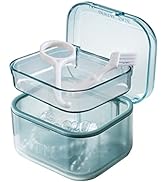 MURRI&MURRDI Retainer Case, Denture Bath Box with Strainer Basket, Mouth Guard Case, Braces Clean...