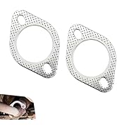 CouTunp 2PCS Car Exhaust Gasket, 2.5" Exhaust Flange Gasket, 2-Bolt Exhaust Manifold Gaskets, Hig...