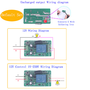 DC 12V 10A Relay Switch 1CH Wireless Remote Control Switch